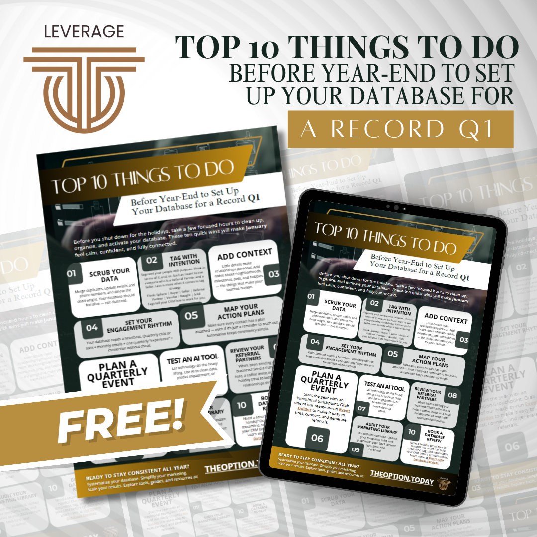 FREE Top 10 Things to Do Before Year-End to Set Up Your Database for a Record Q1